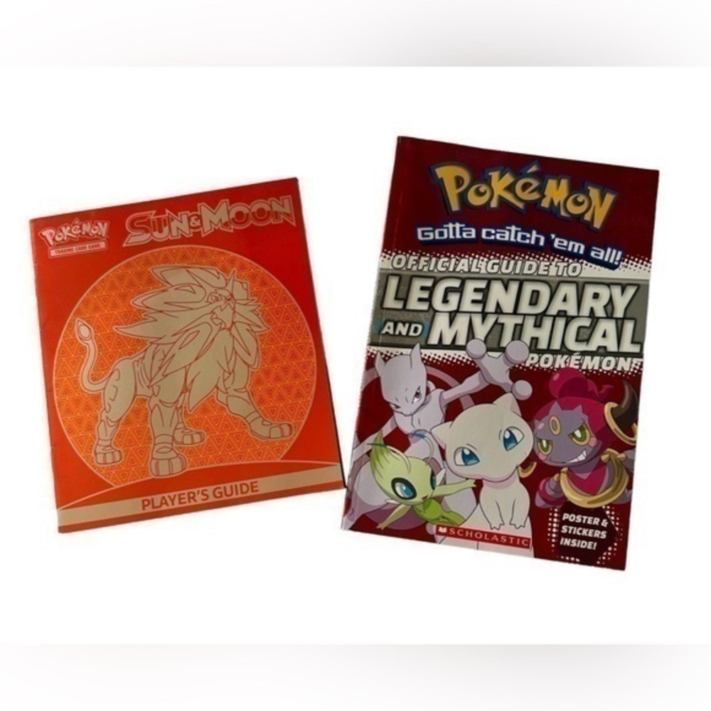 Pokémon - 2 Book Lot - Sun & Moon Players and Legendary & Mythical Guides